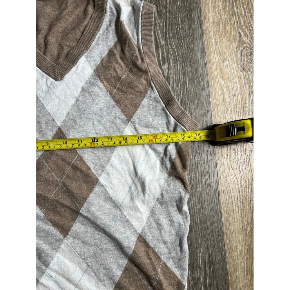Daniel Cremieux‎ Signature Supima Cotton Argyle Sweater Vest Tan Grey Mens M